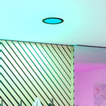 Eglo - LED RGBW Dimmable Bathroom Recessed Downlight LED/9.5W/230V 2700-6500K Ø 16.8 cm IP44 Black