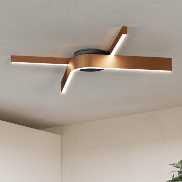 Eglo - LED RGBW Dimmable Ceiling Light 2xLED/18W/230V Copper/Black