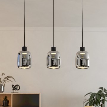 Eglo - LED RGBW Dimmable chandelier on a string 3xLED/3,7W/230V 2700-6500K grey