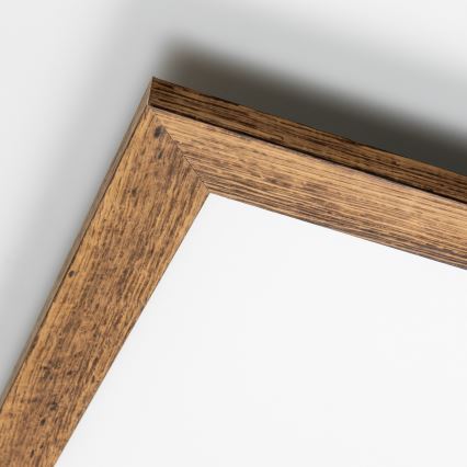 Eglo - LED RGBW Dimmable surface-mounted panel SALOBRENA-C WOOD LED/21W/230V 2700-6500K 49,5x49,5 cm brown + remote control