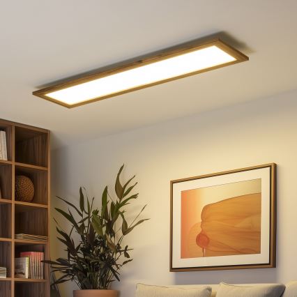 Eglo - LED RGBW Dimmable panel SALOBRENA-C WOOD LED/31W/230V 2700-6500K 34x124 cm brown + remote control
