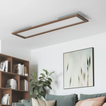 Eglo - LED RGBW Dimmable panel SALOBRENA-C WOOD LED/31W/230V 2700-6500K 34x124 cm dark brown + remote control