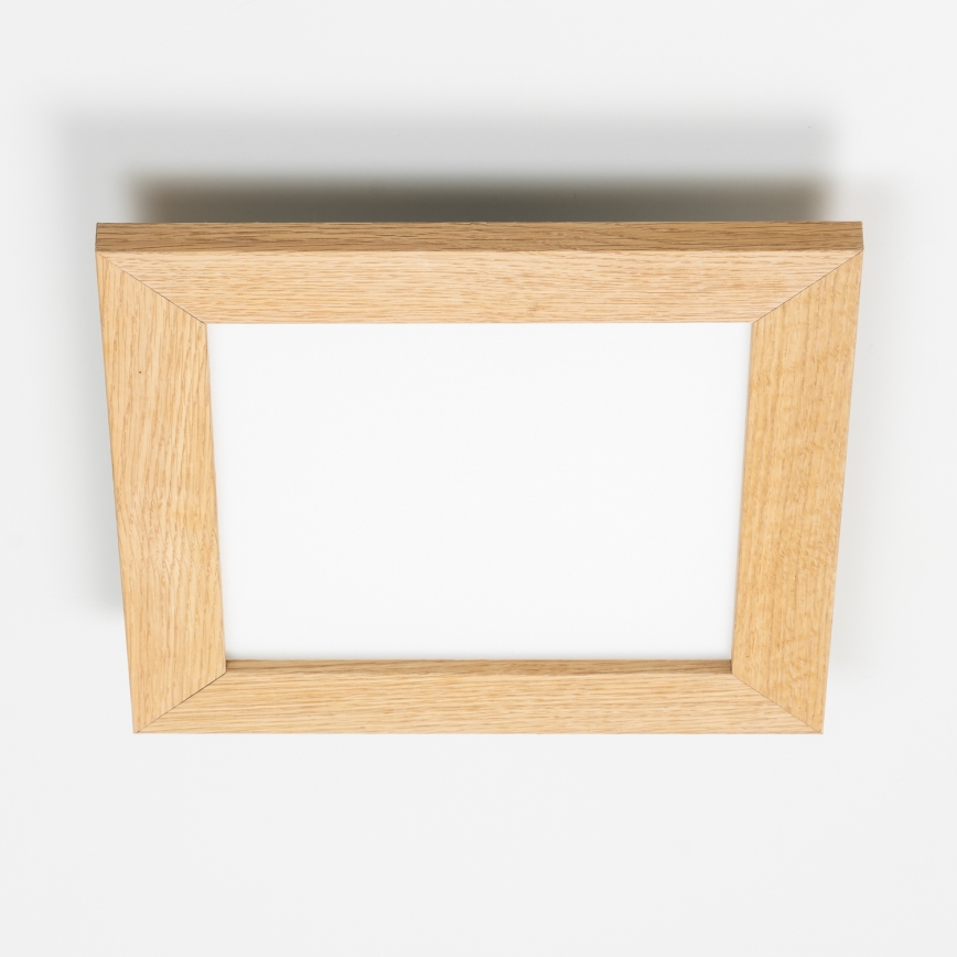 Eglo - LED RGBW Dimmable surface-mounted panel SALOBRENA-C WOOD LED/16W/230V 2700-6500K 34x34 cm brown + remote control