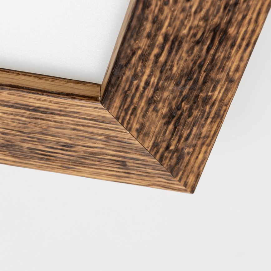 Eglo - LED RGBW Dimmable surface-mounted panel SALOBRENA-C WOOD LED/16W/230V 2700-6500K 34x34 cm brown + remote control
