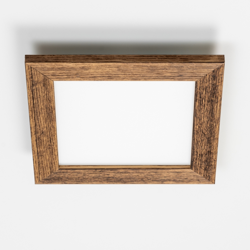 Eglo - LED RGBW Dimmable surface-mounted panel SALOBRENA-C WOOD LED/16W/230V 2700-6500K 34x34 cm brown + remote control