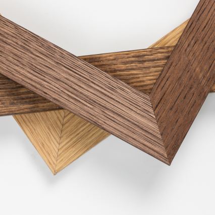 Eglo - LED RGBW Dimmable Surface-Mounted Panel SALOBRENA-C WOOD LED/16W/230V 2700-6500K 34x34 cm Dark Brown + Remote Control