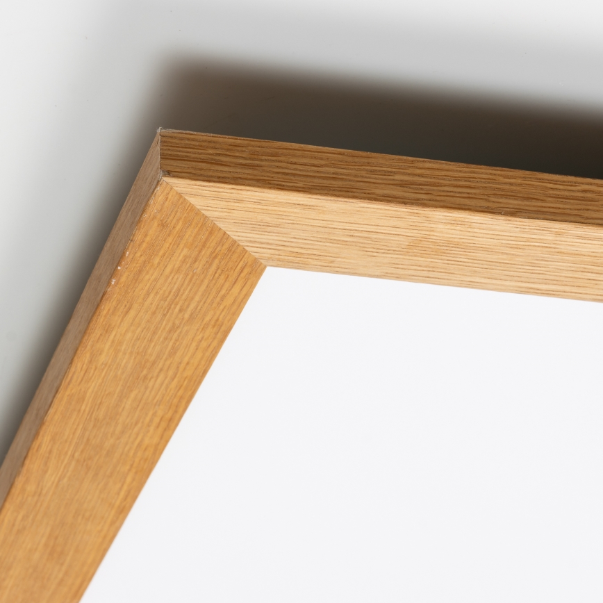 Eglo - LED RGBW Dimmable surface-mounted panel SALOBRENA-C WOOD LED/34W/230V 2700-6500K 64x64 cm brown + remote control