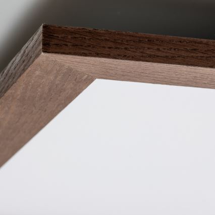 Eglo - LED RGBW Dimmable surface-mounted panel SALOBRENA-C WOOD LED/34W/230V 2700-6500K 64x64 cm dark brown + remote control