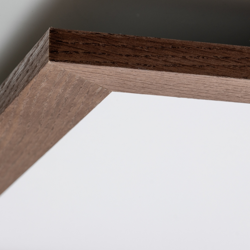 Eglo - LED RGBW Dimmable surface-mounted panel SALOBRENA-C WOOD LED/34W/230V 2700-6500K 64x64 cm dark brown + remote control