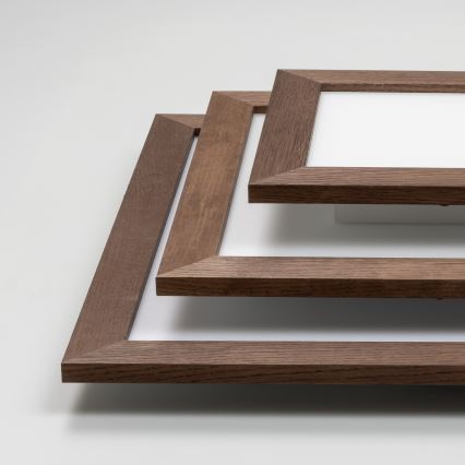 Eglo - LED RGBW Dimmable surface-mounted panel SALOBRENA-C WOOD LED/34W/230V 2700-6500K 64x64 cm dark brown + remote control