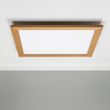 Eglo - LED RGBW Dimmable surface-mounted panel SALOBRENA-C WOOD LED/30,5W/230V 2700-6500K 64x64 cm brown + remote control