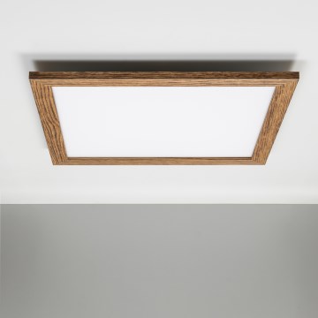 Eglo - LED RGBW Dimmable surface-mounted panel SALOBRENA-C WOOD LED/30,5W/230V 2700-6500K 64x64 cm brown + remote control