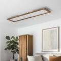 Eglo - LED RGBW Dimmable Surface-Mounted Panel SALOBRENA-C WOOD LED/34W/230V 2700-6500K 34x124 cm brown + remote control