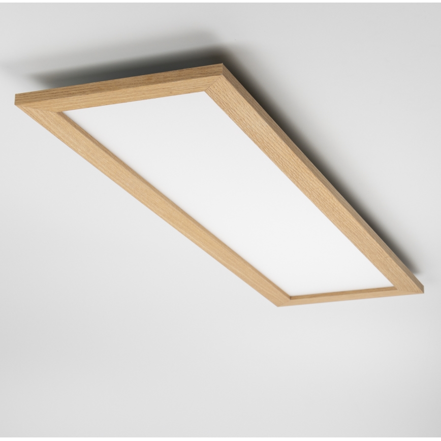 Eglo - LED RGBW Dimmable surface-mounted/recessed panel SALOBRENA-C WOOD LED/34W/230V 2700-6500K 34x124 cm brown + remote control