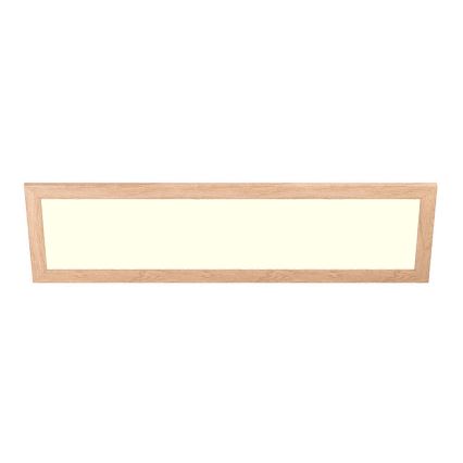 Eglo - SALOBRENA-C WOOD LED RGBW Dimmable Surface-Mounted Panel, 34W / 230V, Tunable White 2700–6500K, 34 × 124 cm, Brown — with Remote Control