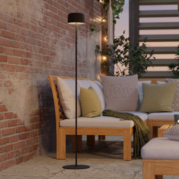 Eglo - LED Solar-rechargeable Touch-control Floor Lamp, 2.8W LED / 3.7V, 1800 mAh, IP44, Black