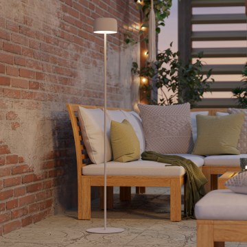 Eglo - LED Solar Rechargeable Touch-Control Floor Lamp LED/2.8W/3.7V 1800 mAh IP44 White