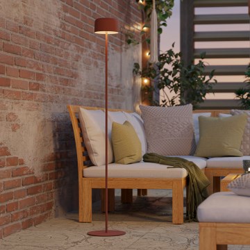 Eglo - LED solar-rechargeable touch-operated floor lamp LED/2,8W/3,7V 1800 mAh IP44 orange