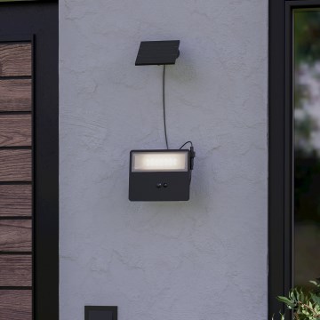 Eglo - LED solar wall light with sensor LED/8,7W/3,7 3600 mAh IP44 black