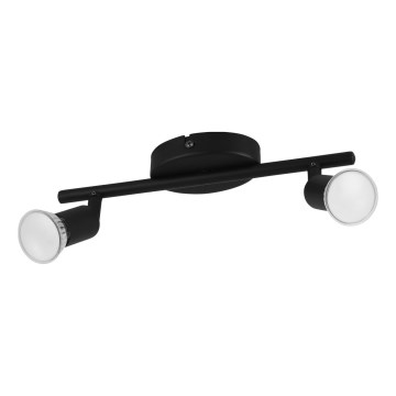 Eglo - LED Spotlight 2xGU10/2,8W/230V 3000K black