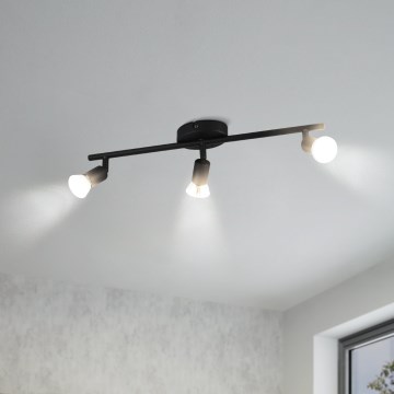 Eglo - LED Spotlight 3xGU10/2,8W/230V 3000K black
