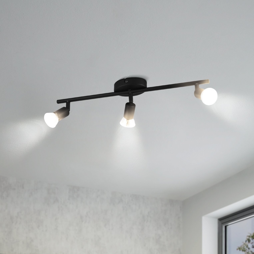 Eglo - LED Spotlight 3xGU10/2,8W/230V 3000K black