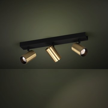 Eglo - LED Spotlight 3xGU10/4,5W/230V 3000K black/gold