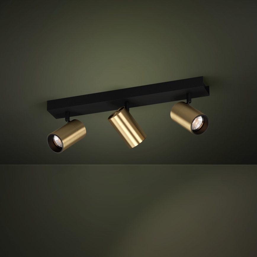 Eglo - LED Spotlight 3xGU10/4,5W/230V 3000K black/gold