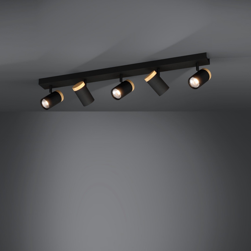 Eglo - LED Spotlight 5xGU10/4,5W/230V 3000K black/brown