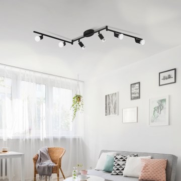 Eglo - LED Spotlight 6xGU10/2,8W/230V 3000K black