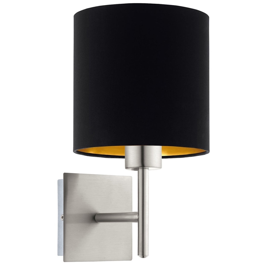 Eglo - LED Wall light TUNJA 1xE27/60W/230V matte chrome/black