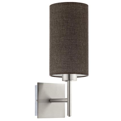 Eglo - LED Wall light TUNJA 1xE27/60W/230V matte chrome/brown