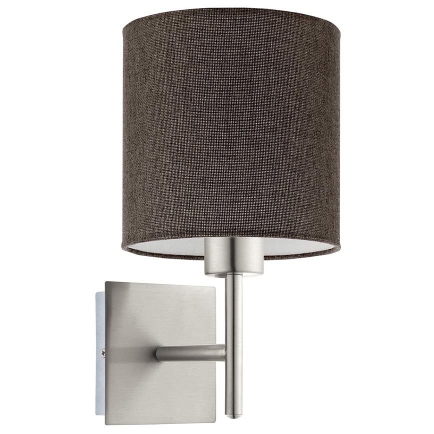 Eglo - LED Wall light TUNJA 1xE27/60W/230V matte chrome/brown