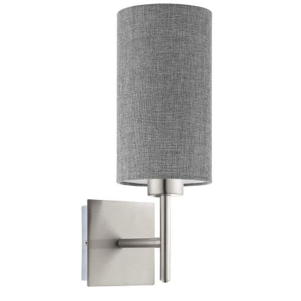 Eglo - LED Wall light TUNJA 1xE27/60W/230V matte chrome/grey