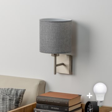 Eglo - LED Wall light TUNJA 1xE27/60W/230V matte chrome/grey