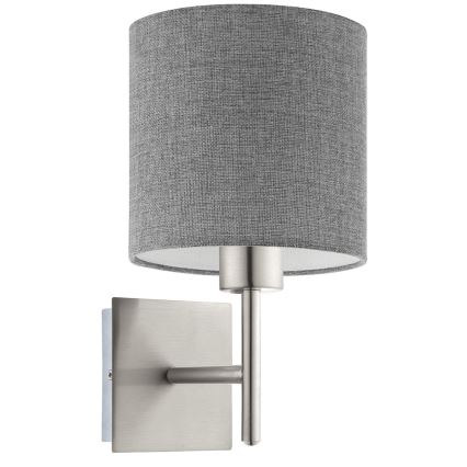 Eglo - LED Wall light TUNJA 1xE27/60W/230V matte chrome/grey