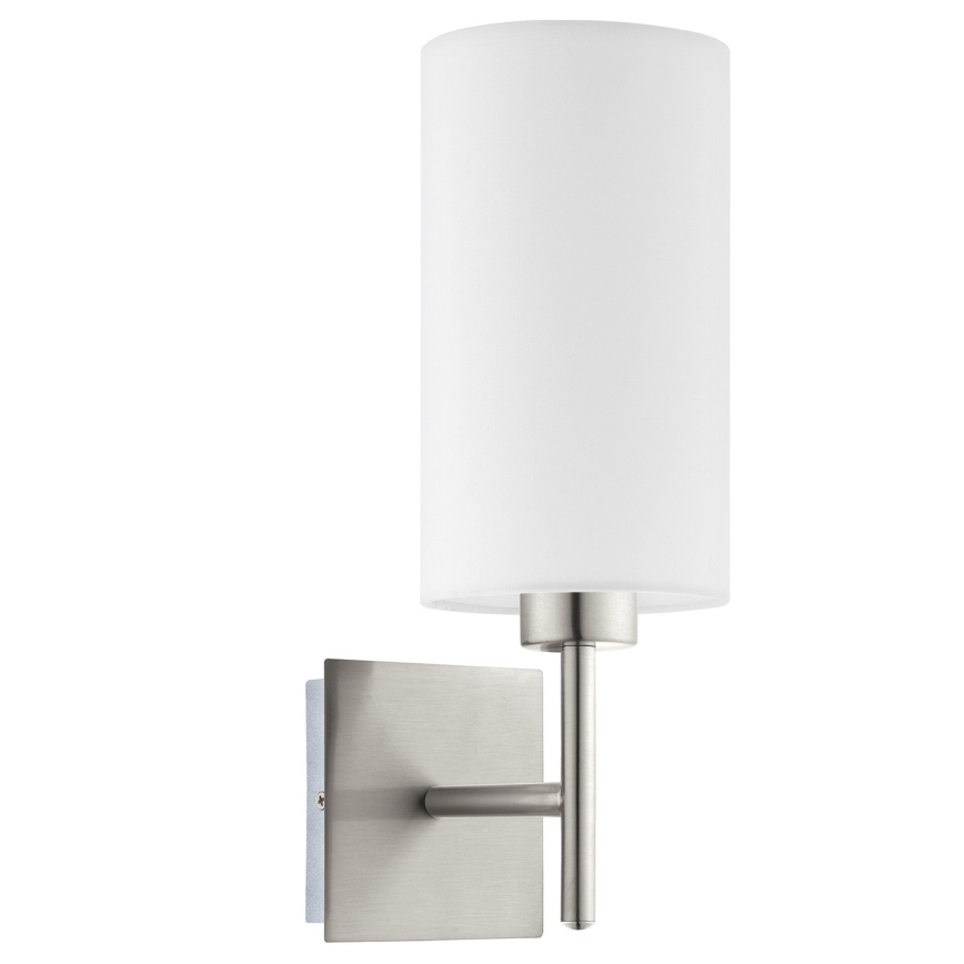Eglo - LED Wall light TUNJA 1xE27/60W/230V matte chrome/white