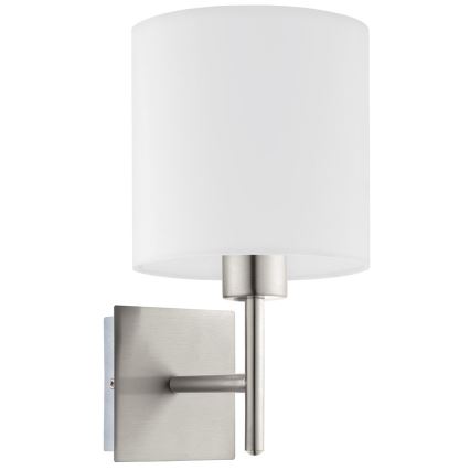 Eglo - LED Wall light TUNJA 1xE27/60W/230V matte chrome/white
