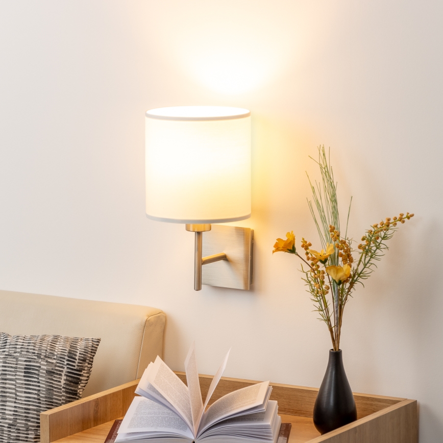 Eglo - LED Wall light TUNJA 1xE27/60W/230V matte chrome/white