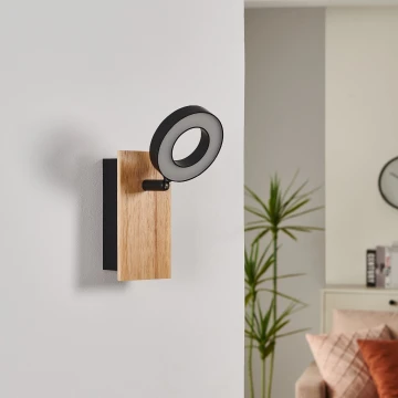 Eglo - LED Wall Spotlight LED/4.2W/230V Black/Brown