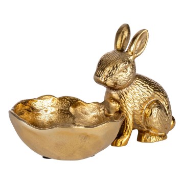 Eglo - Metal decoration 12x20 cm hare with a bowl/gold