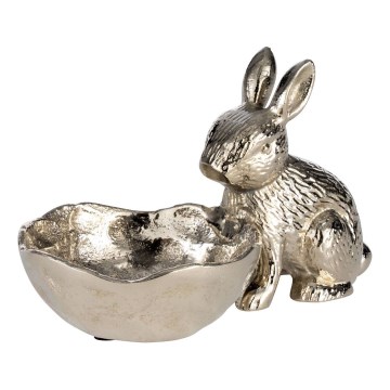 Eglo - Metal decoration 12x20 cm hare with a bowl/shiny chrome