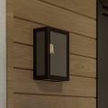 Eglo - Outdoor Wall Light 1xE27/60W/230V IP44 Black/Smoked