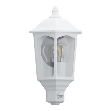 Eglo - Outdoor wall light with a sensor 1xE27/60W/230V white IP44
