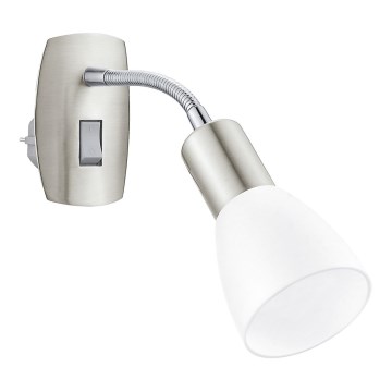 Eglo - Plug-in wall light 1xE14/5W/230V matte chrome