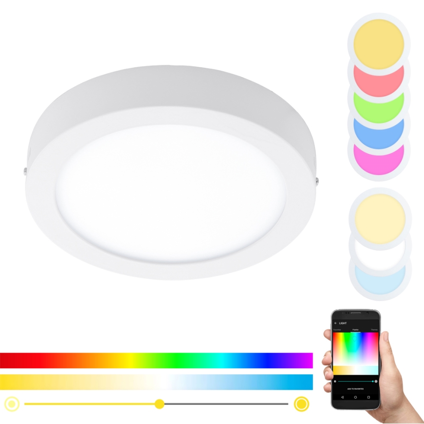 Eglo - RGBW Dimmable ceiling light FUEVA-C LED/21W/230V