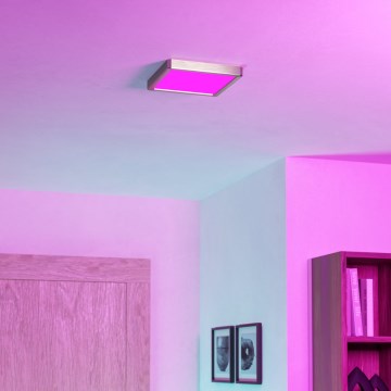 Eglo - RGBW Dimmable LED Bathroom Ceiling Light LED/10.5W/230V 2700-6500K 22x22 cm IP44 Matte Chrome