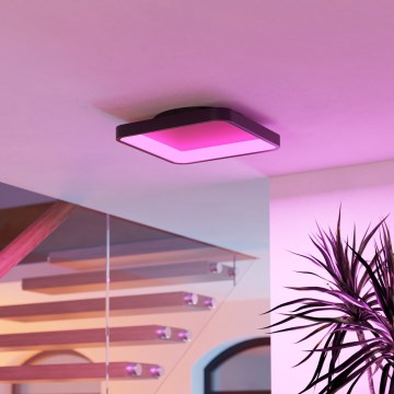 Eglo - RGBW LED Dimmable Ceiling Light LED/20W/230V 2700-6500K 35x35 cm Black