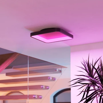 Eglo - RGBW LED Dimmable Ceiling Light LED/20W/230V 2700-6500K 35x35 cm Black