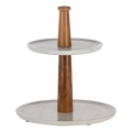 Eglo - Serving stand 28x25,5 cm wood/marble
